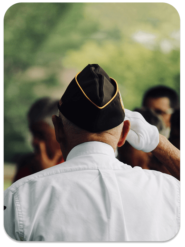 military veteran saluting