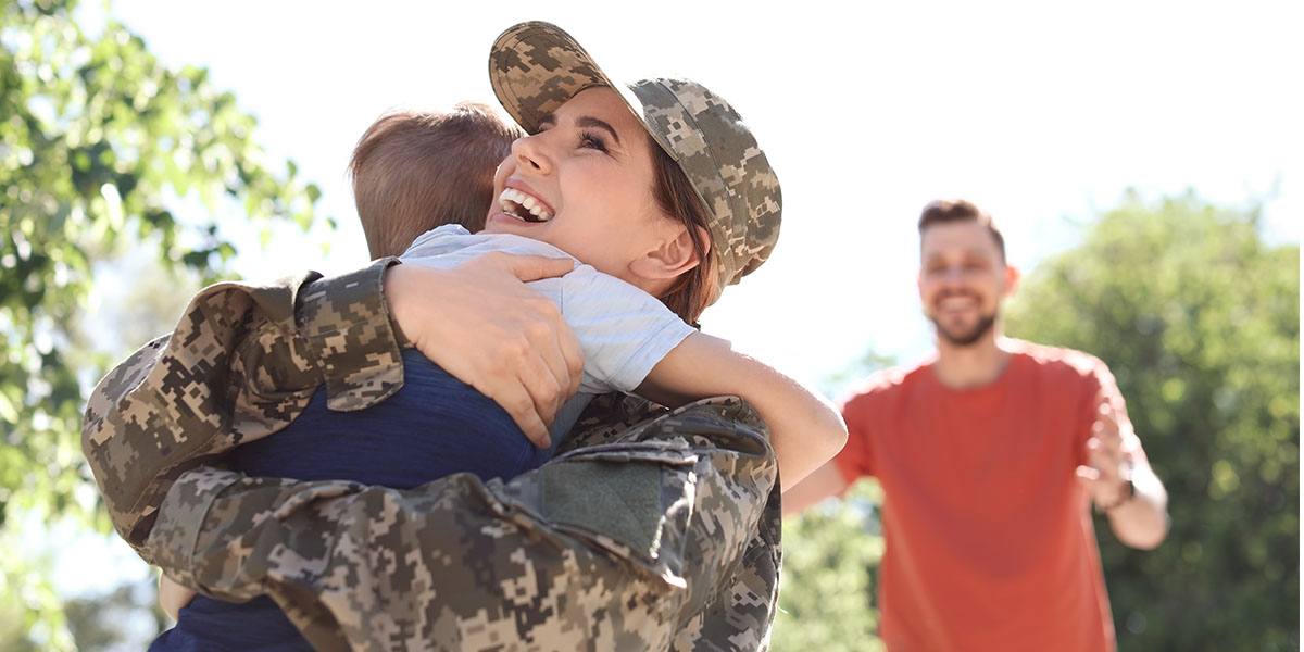 military mom reuniting with son