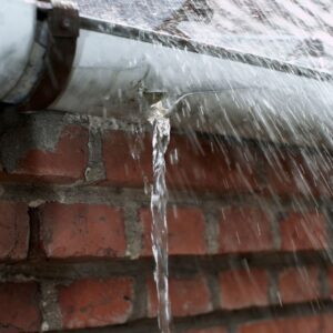 a gutter leaking