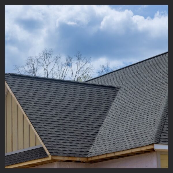 newly repaired roof shingles