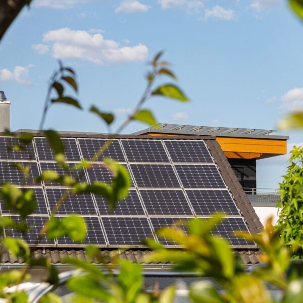 Roof with solar panel