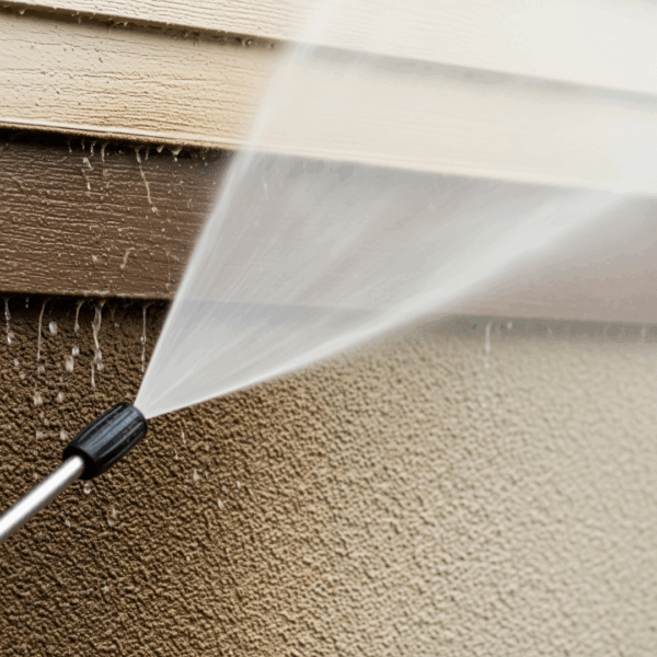 Powerwashing house