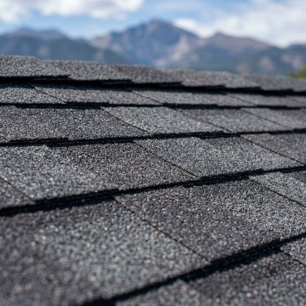 Close-up of clean, high-quality asphalt shingles showing uniform granule coverage and perfect texture.
